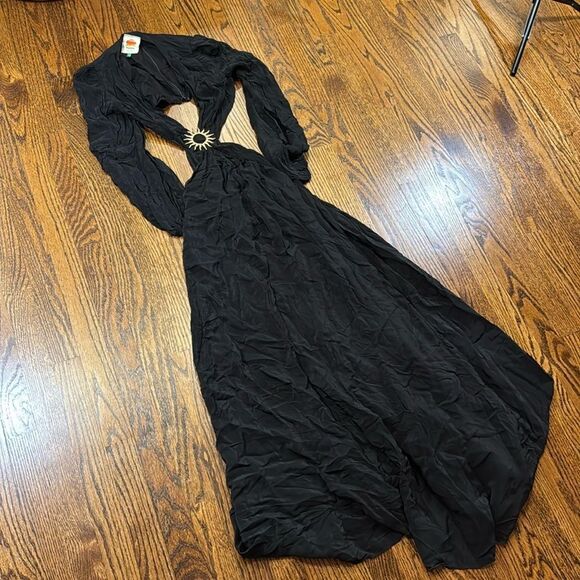 FARM Rio Black Long Sleeve Cut Out Maxi Dress - Picture 5 of 7